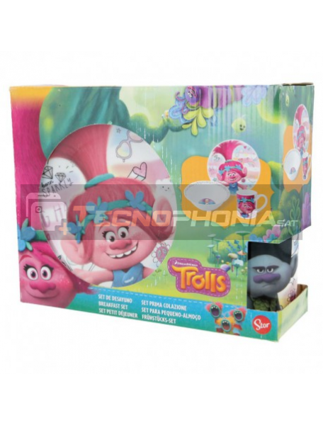 Set cerámico de merienda en caja regalo Trolls 8412497413553