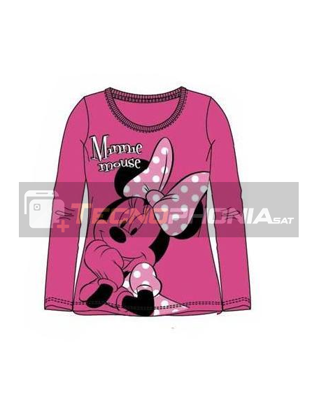 Camiseta manga larga niña Minnie Mouse rosa Talla 8
