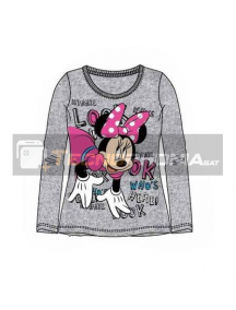Camiseta manga larga niña Minnie Mouse gris Talla 8