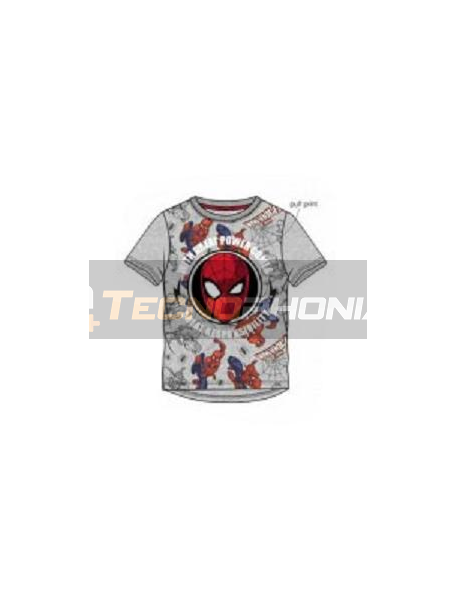 Camiseta niño manga corta Spider-man - cara gris 4 años 104cm