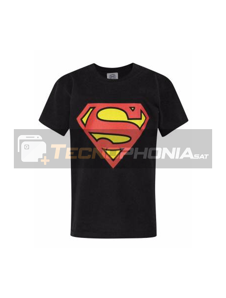 Camiseta adulto manga corta Superman negra Talla XL