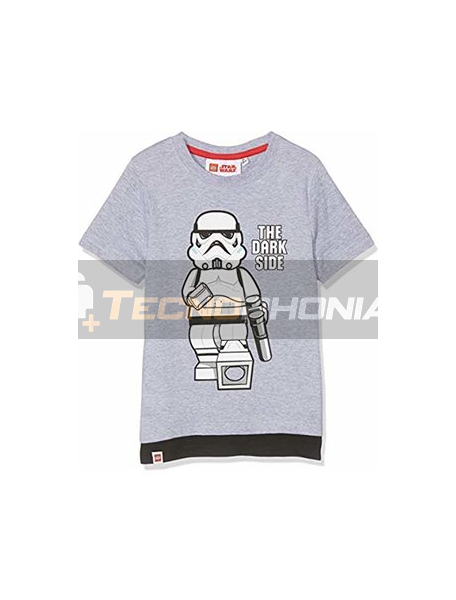 Camiseta niño manga corta Lego Star Wars - The dark side gris 10 años