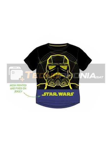 Camiseta niño manga corta Star Wars - Stormtrooper negra - azul 10 años