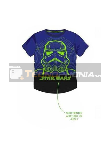 Camiseta niño manga corta Star Wars - Stormtrooper azul - negra