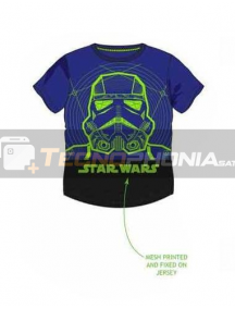 Camiseta niño manga corta Star Wars - Stormtrooper azul - negra 6 años