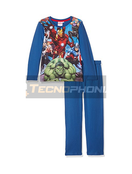 Pijama manga larga niño Los Vengadores azul 10 años 140cm