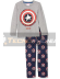 Pijama manga larga niño Capitán América gris - azul 6 años 116cm