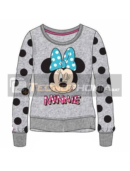 Sudadera Minnie Mouse gris lunares 2 años