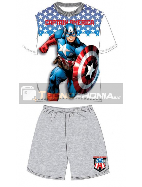 Pijama niño verano Los Vengadores - Avengers - Capitán América gris 8 años 128cm