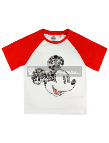 Camiseta Mickey Disney premium roja - blanca 2 años