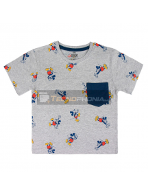 Camiseta Mickey Disney premium gris - azul 6 años