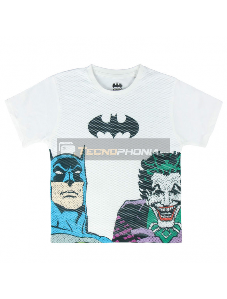 Camiseta niño manga corta Batman - Joker DC Comics premium blanca 8 años