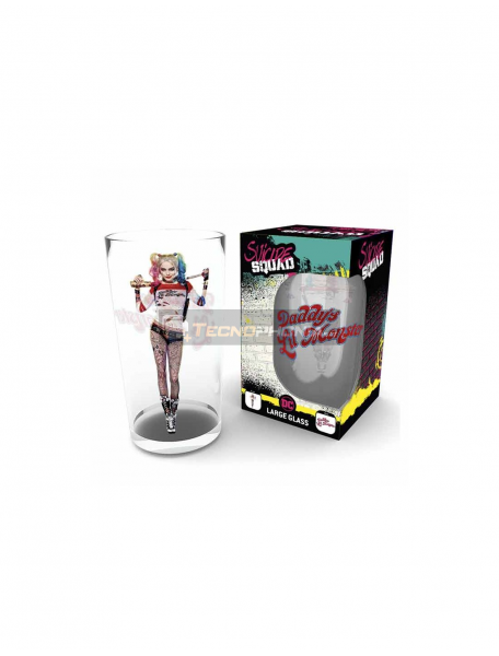 Vaso de cristal 500ml DC Comics - Escuadrón Suicida Harley Quinn - Daddy's Lil Monster
