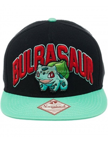 Gorra bordado 3D Pikachu - Bulbasur negra - turquesa