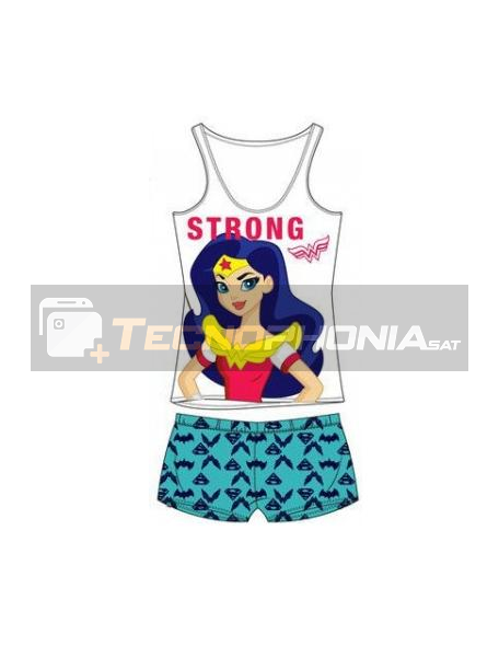 Pijama niña verano Super Hero Girls - Wonder Woman Strong 4 años