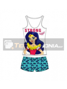 Pijama niña verano Super Hero Girls - Wonder Woman Strong 8 años