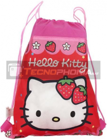 Saco mochila Hello Kity - Fresas 35x27cm
