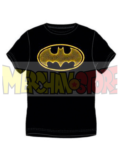 Camiseta adulto manga corta Batman - Logo negra - amarilla Talla S