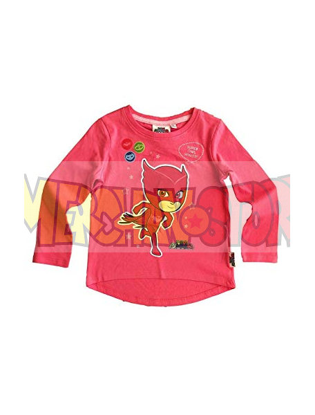 Camiseta niña manga larga PJ Masks - Buhita rosa fucsia 5 años