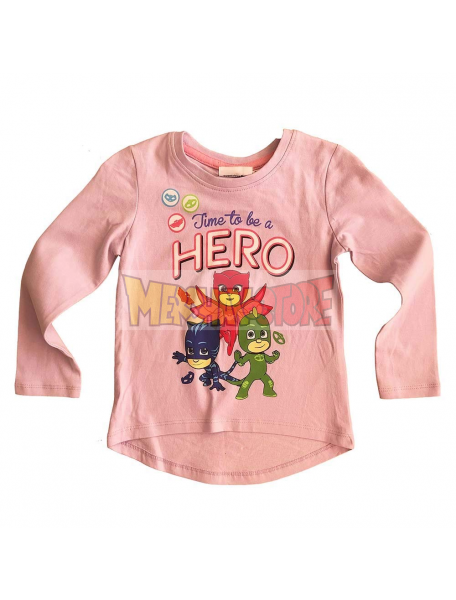 Camiseta niña manga larga PJ Masks - Personajes lila 6 años