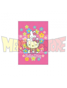 Manta polar Hello Kitty flores