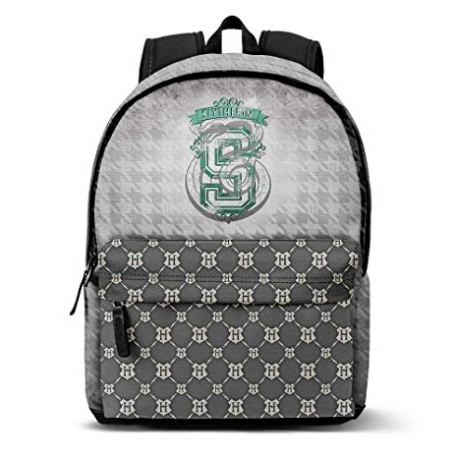 Mochila Harry Potter Slytherin gris - verde 43cm