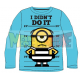 Camiseta niño manga larga Minions - I didn't do it celeste 4 años 104cm