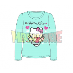 Camiseta niña manga larga Hello Kitty - Angel corazón turquesa 5 años 110cm