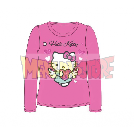 Camiseta niña manga larga Hello Kitty - Angel corazón rosa 6 años 116cm