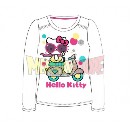 Camiseta manga larga Hello Kitty - Moto blanca 5 años 110cm
