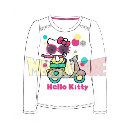 Camiseta manga larga Hello Kitty - Moto blanca 8 años 128cm