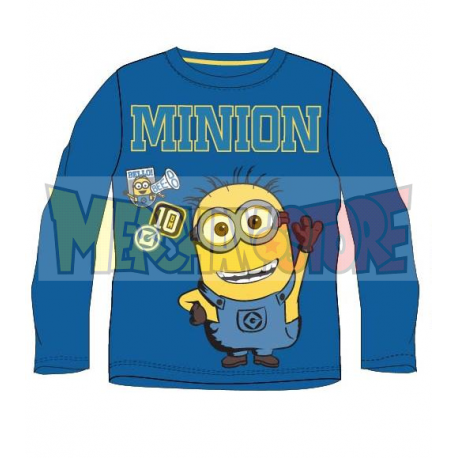 Camiseta niño manga larga Minions - Saludo azul 7 años 122cm