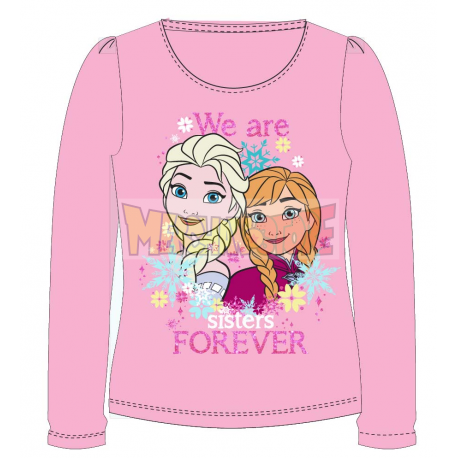 Camiseta manga larga niña Frozen - We are sisters forever rosa 5 años 110cm