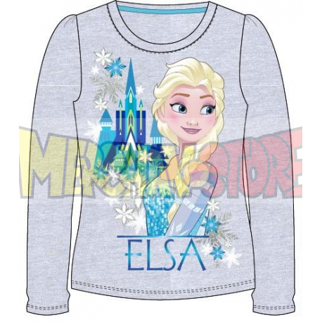 Camiseta manga larga niña Frozen - Elsa castillo gris 6 años 116cm