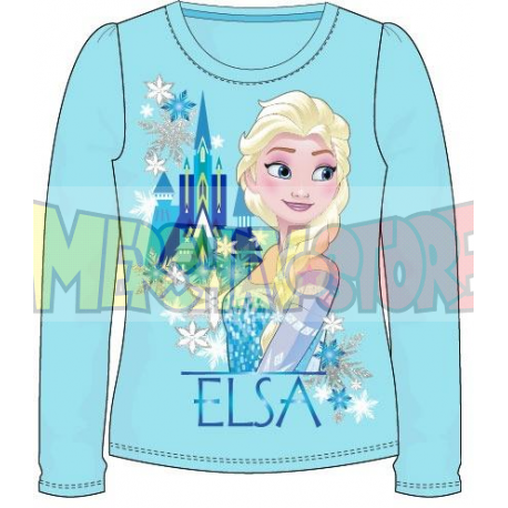 Camiseta manga larga niña Frozen - Elsa castillo turquesa 4 años 104cm