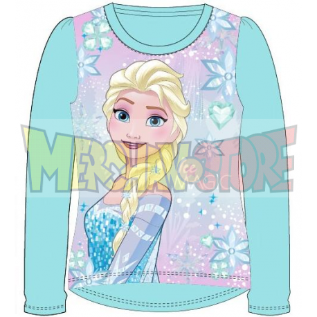 Camiseta manga larga niña Frozen - Ice magic celeste