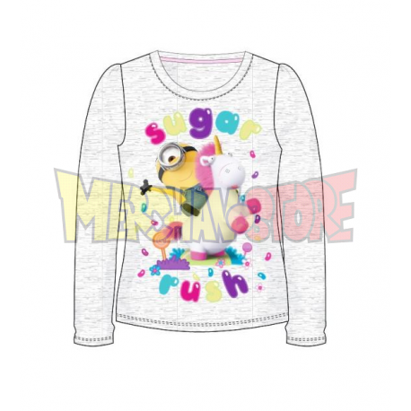 Camiseta manga larga niña Minions - Sugar Rush gris 9 años 134cm
