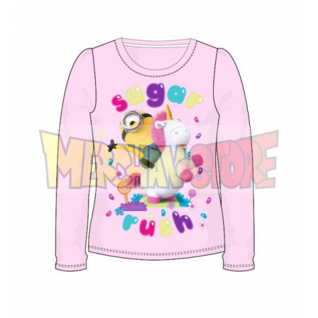 Camiseta manga larga niña Minions - Sugar Rush rosa 6 años 116cm