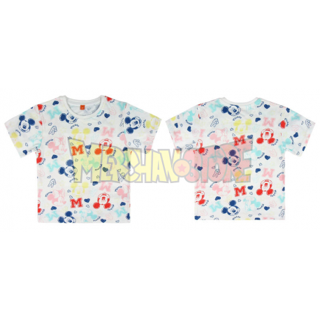 Camiseta premium manga corta de Mickey blanca estampada 5 años 110cm
