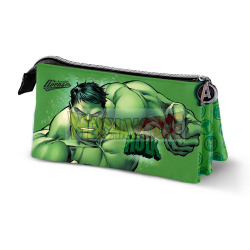 Estuche portatodo 3 cremalleras Hulk