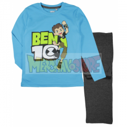 Pijama manga larga niño Ben 10 celeste - gris 3 años 98cm