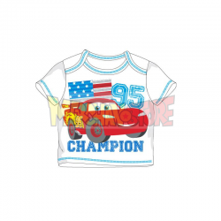Camiseta de bebé Disney Cars - Champion blanca 9 meses - 74cm