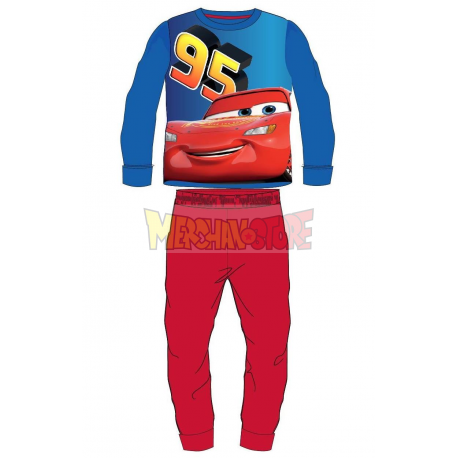 Pijama polar manga larga niño Disney - Cars azul - rojo 2 años 92cm