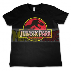 Camiseta adulto manga corta Jurassic Park negra Talla S