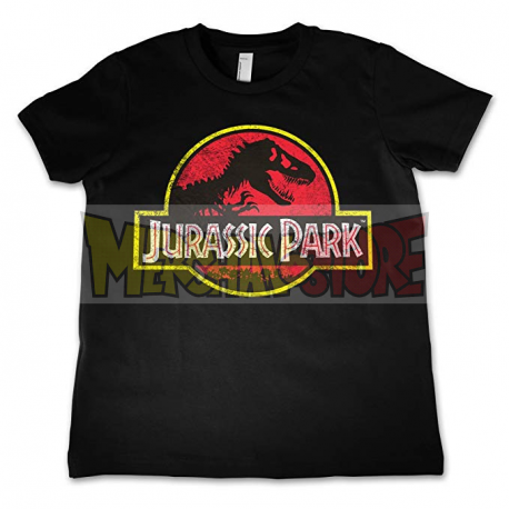 Camiseta adulto manga corta Jurassic Park negra Talla S