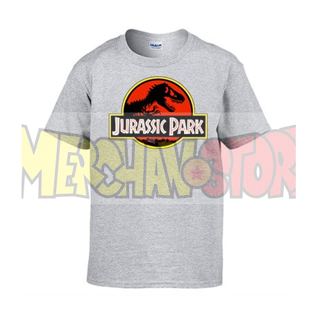 Camiseta adulto manga corta Jurassic Park gris Talla XL
