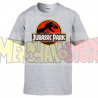 Camiseta adulto manga corta Jurassic Park gris Talla XL