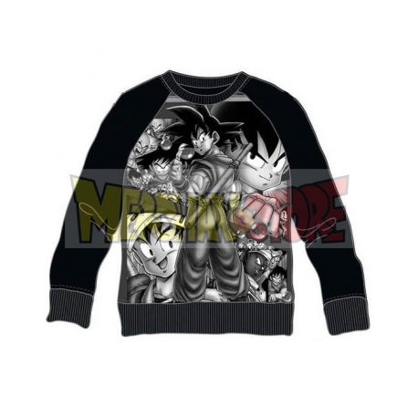 Sudadera niño Dragon Ball Z - Personajes negra 10 años 140cm