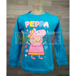 Camiseta niña manga larga Peppa Pig celeste 6 años 116cm