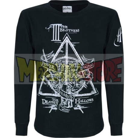 Camiseta niño manga larga Harry Potter negra 12 años 152cm